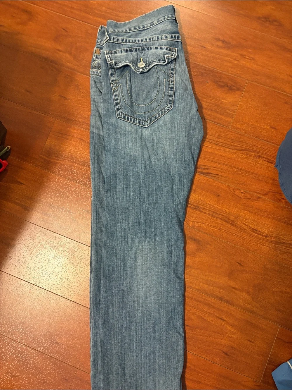 True Religion Men's Straight Leg Blue Denim Jeans